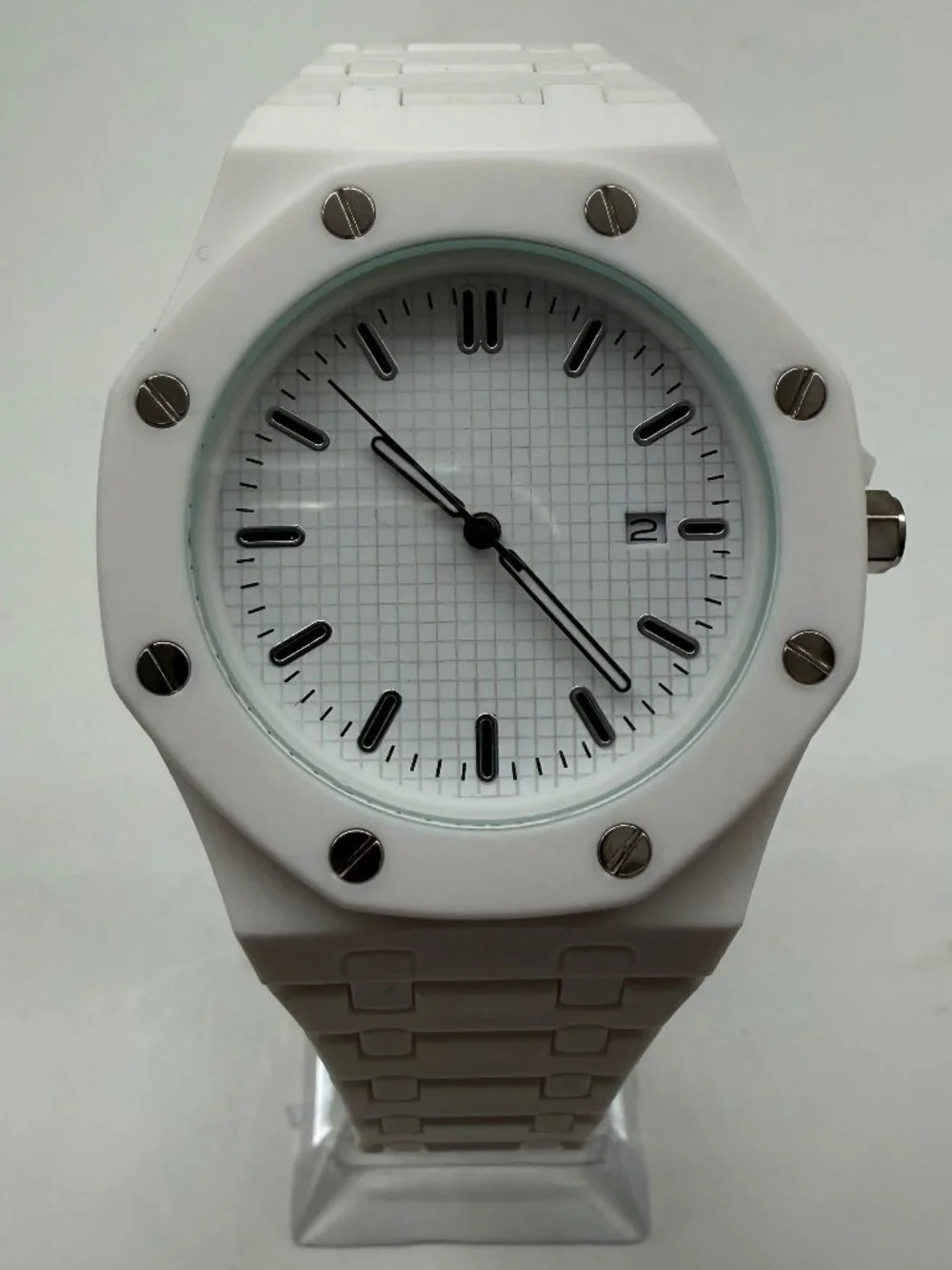 Lorinco AP-RP Men's Unisex White 43mm Quartz Day Date Watch NEW NO BOX